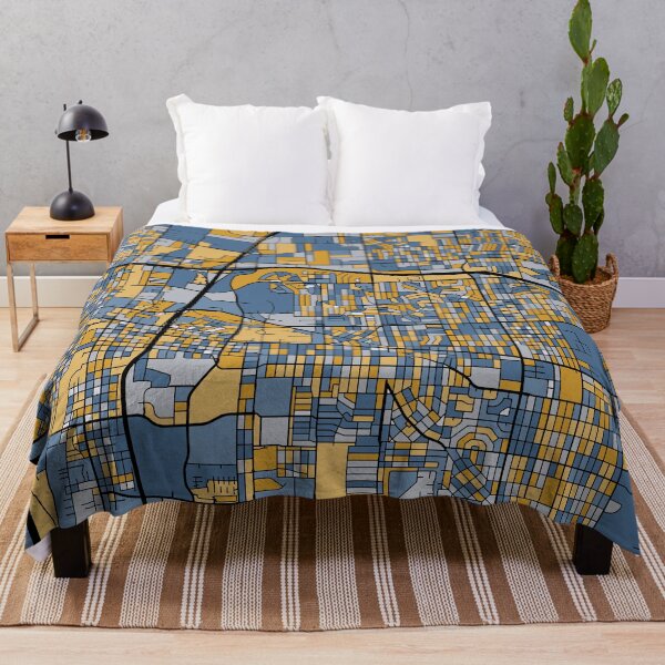 Item preview, Albuquerque Map Pattern in Blue & Gold designed and sold by PatternMaps.