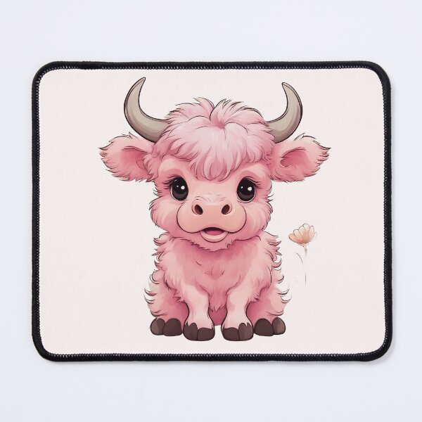 Item preview, Cute Pink Fluffy Highlands Scottish Cow designed and sold by Trace1234.