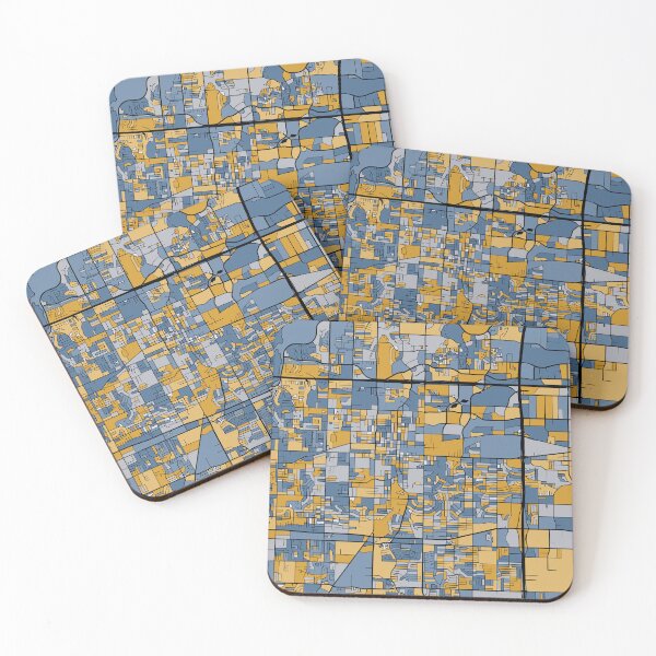 Item preview, Arlington Map Pattern in Blue & Gold designed and sold by PatternMaps.