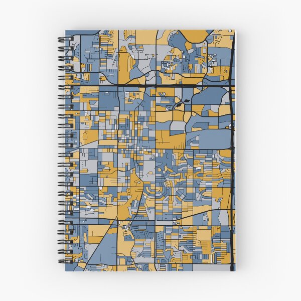 Item preview, Arlington Map Pattern in Blue & Gold designed and sold by PatternMaps.
