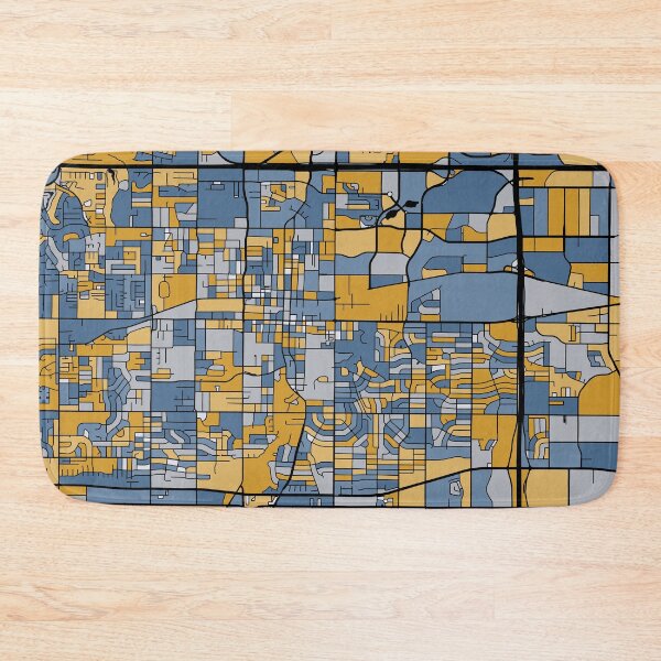 Item preview, Arlington Map Pattern in Blue & Gold designed and sold by PatternMaps.