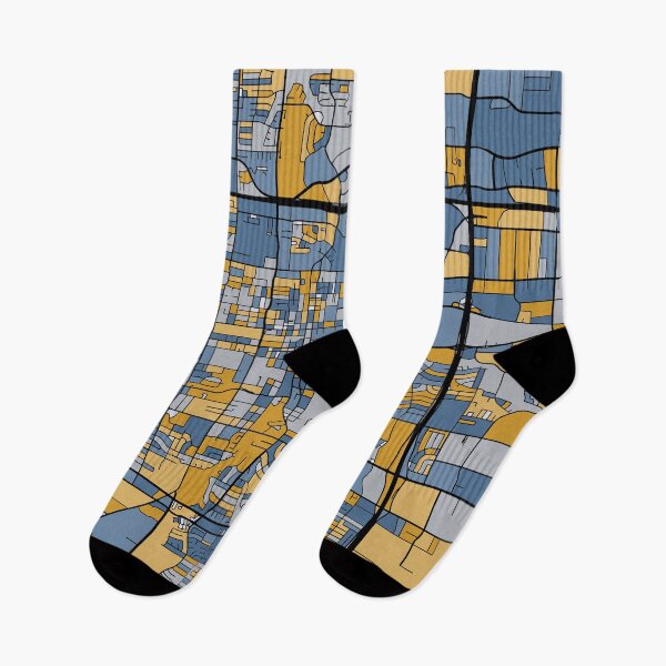 Item preview, Arlington Map Pattern in Blue & Gold designed and sold by PatternMaps.