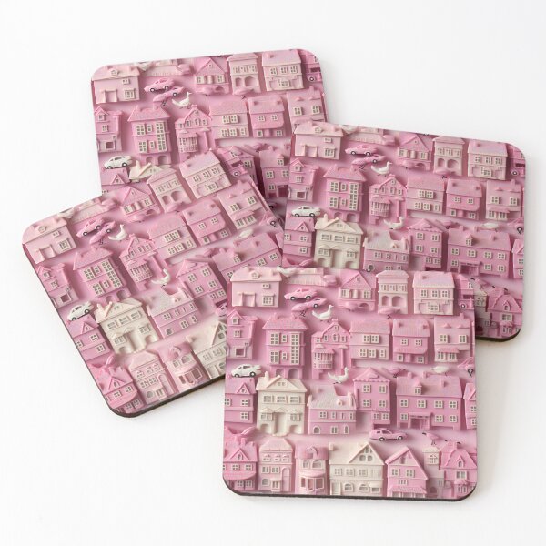 Item preview, Pink Biscuit City Seamless Pattern designed and sold by Promptagram.