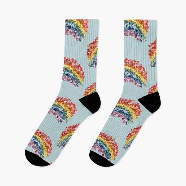 Item preview, Rainbow Blossoms in Sky Blue designed and sold by Rachel-Lewis.