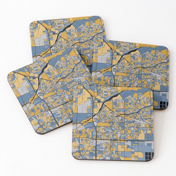 Item preview, Bakersfield Map Pattern in Blue & Gold designed and sold by PatternMaps.