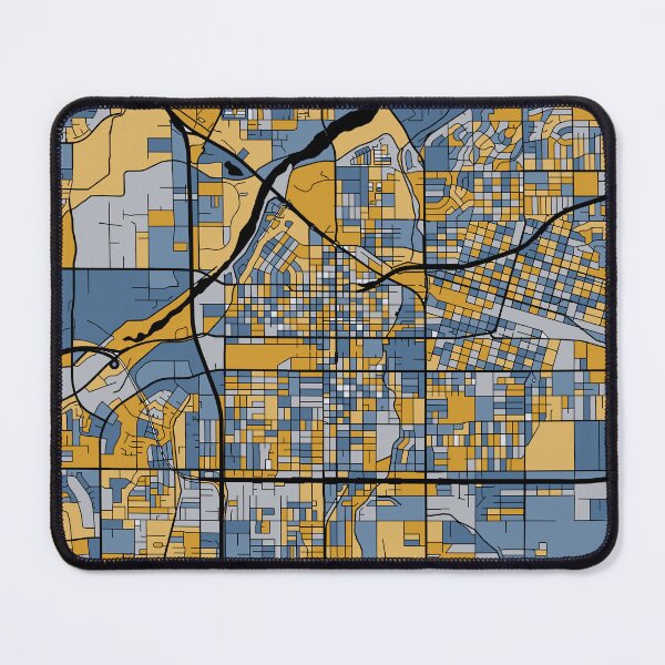 Item preview, Bakersfield Map Pattern in Blue & Gold designed and sold by PatternMaps.