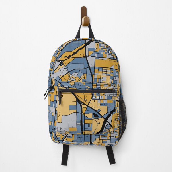 Item preview, Bakersfield Map Pattern in Blue & Gold designed and sold by PatternMaps.