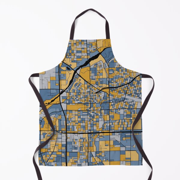 Item preview, Bakersfield Map Pattern in Blue & Gold designed and sold by PatternMaps.