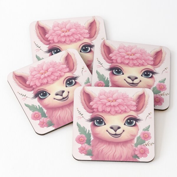 Artikelvorschau, Entzückendes rosa flauschiges Baby-Lama entworfen und verkauft von Trace1234.