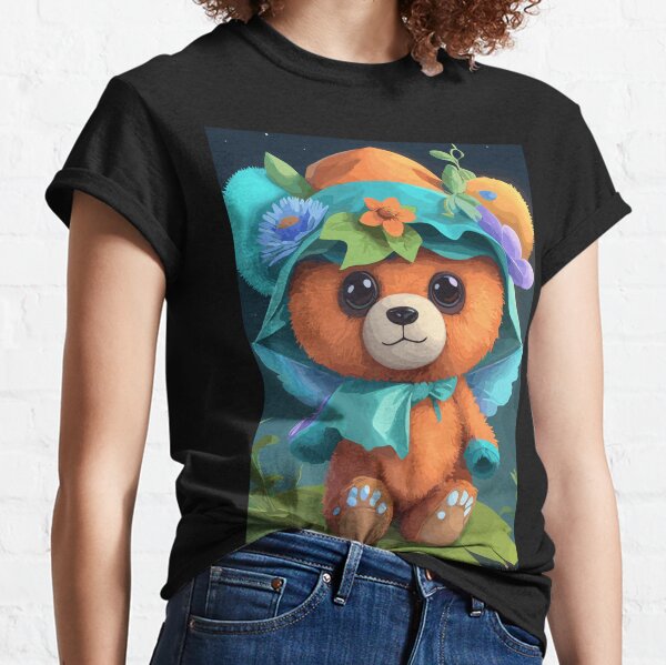Colourful Teddy Bear Print Chewy V Inspired Dog T-Shirt