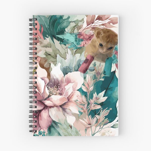 Item preview, Tater Tot now flying in Heavens garden - pastel color floral painting designed and sold by EmeraldeaArt.