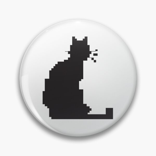 Item preview, Pixel art black cat silhouette designed and sold by twisted-dot.