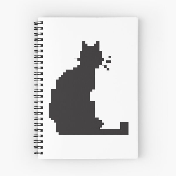 Item preview, Pixel art black cat silhouette designed and sold by twisted-dot.
