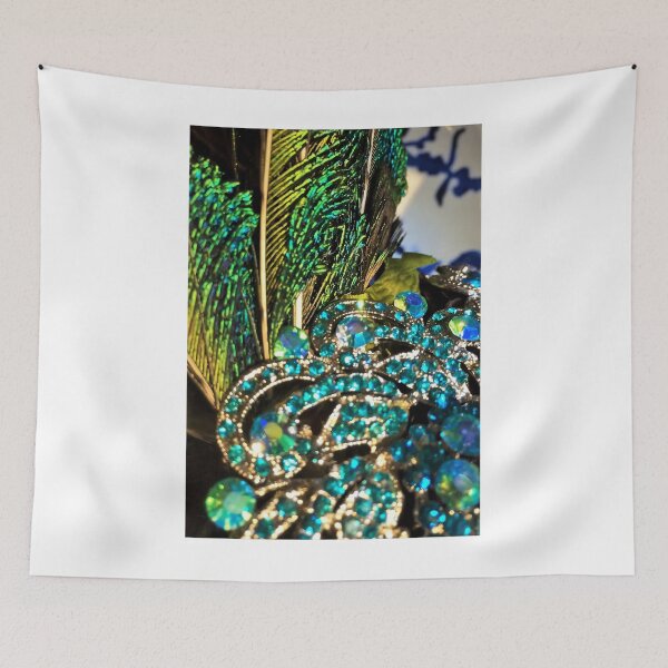 Item preview, Peacock Rhinestones Throw Pillow 	 designed and sold by xwutpmnbeut0.