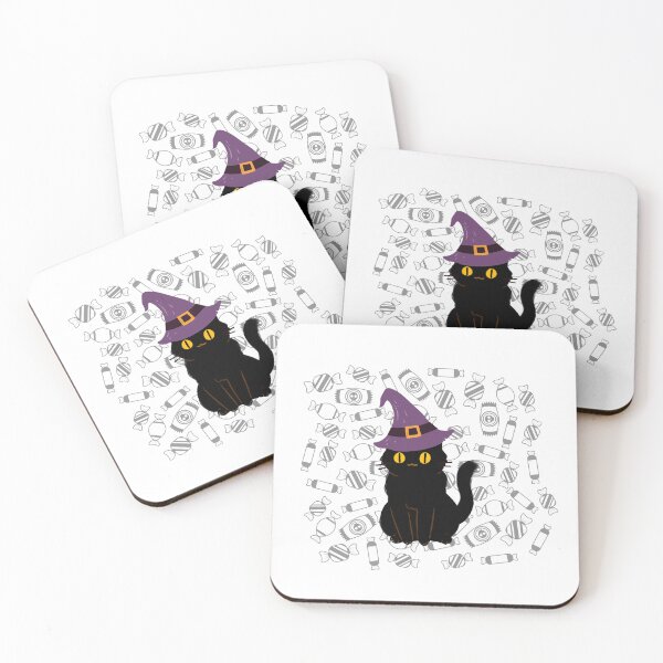 Item preview, Adorable cat with hat and candies for halloween designed and sold by noneko04.