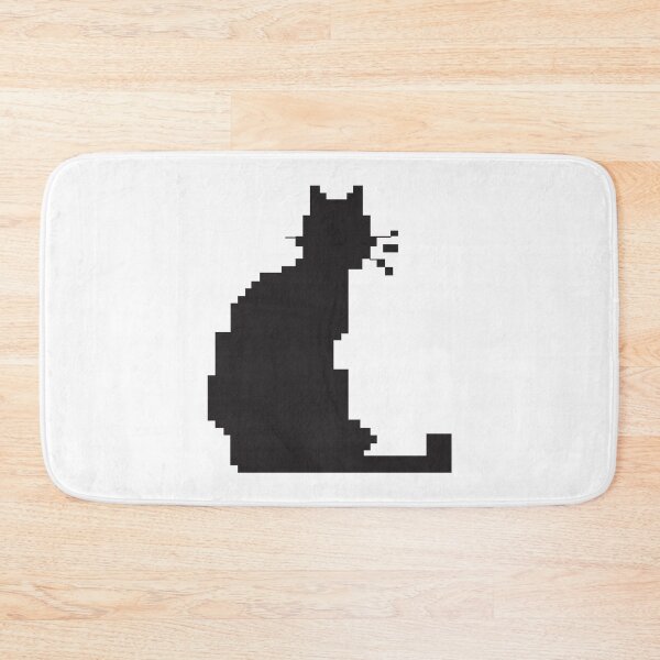 Item preview, Pixel art black cat silhouette designed and sold by twisted-dot.