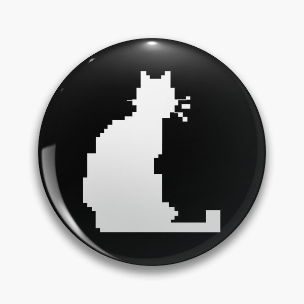 Item preview, Pixel art white cat silhouette designed and sold by twisted-dot.
