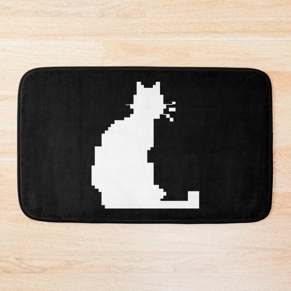 Item preview, Pixel art white cat silhouette designed and sold by twisted-dot.
