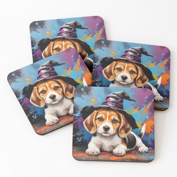 Item preview, Beagle Puppy Portrait With A Halloween Hat designed and sold by Wolfheartart.