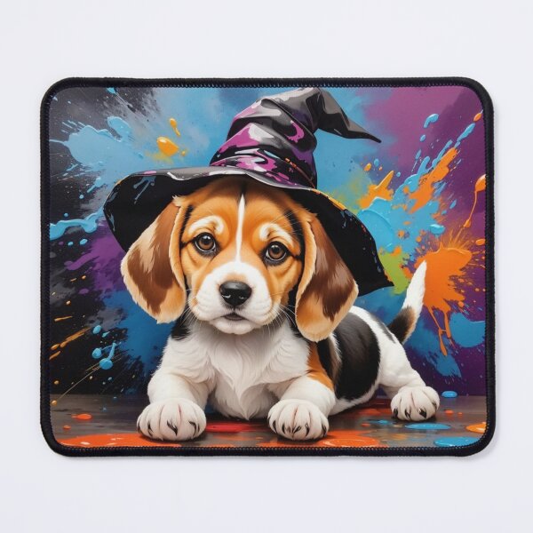 Item preview, Beagle Puppy Portrait With A Halloween Hat designed and sold by Wolfheartart.