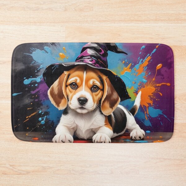 Item preview, Beagle Puppy Portrait With A Halloween Hat designed and sold by Wolfheartart.