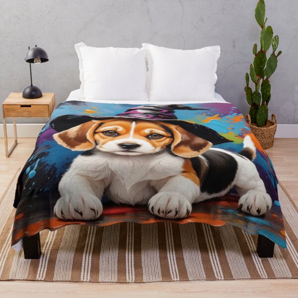 Item preview, Beagle Puppy Portrait With A Halloween Hat designed and sold by Wolfheartart.