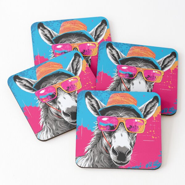 Item preview, Neon Pop Art Donkey: Blending Retro Aesthetics with Spanish Flair designed and sold by TheFrenchVegan.