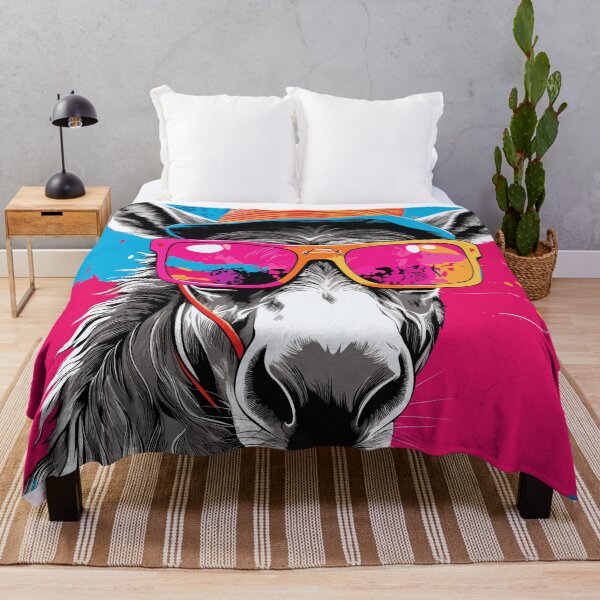 Item preview, Neon Pop Art Donkey: Blending Retro Aesthetics with Spanish Flair designed and sold by TheFrenchVegan.
