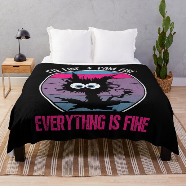 Item preview, It's Fine I'm Fine Everything Is Fine - Vintage Cat designed and sold by Hugo Bloke.