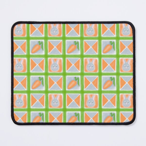 Item preview, Green-orange print, hare, carrot, triangles, pastel. designed and sold by UVI-CA.