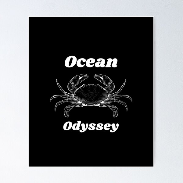 Deep sea fishing ocean odyssey white Poster for Sale by Robtrebb
