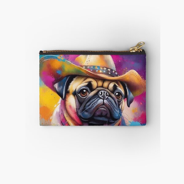 Item preview, Pug Dog Portrait With A Cowboy Hat designed and sold by Wolfheartart.