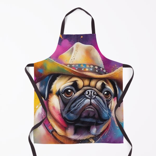 Item preview, Pug Dog Portrait With A Cowboy Hat designed and sold by Wolfheartart.