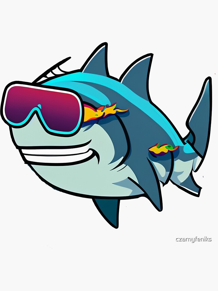 glasses shark Sticker