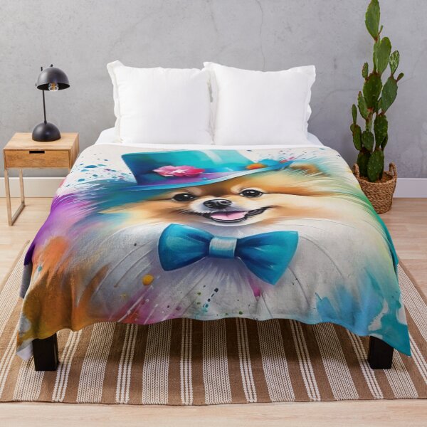 Item preview, Pomeranian Dog Portrait With A Top Hat designed and sold by Wolfheartart.