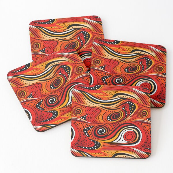 Item preview, Aboriginal art with red designed and sold by FK-UK.