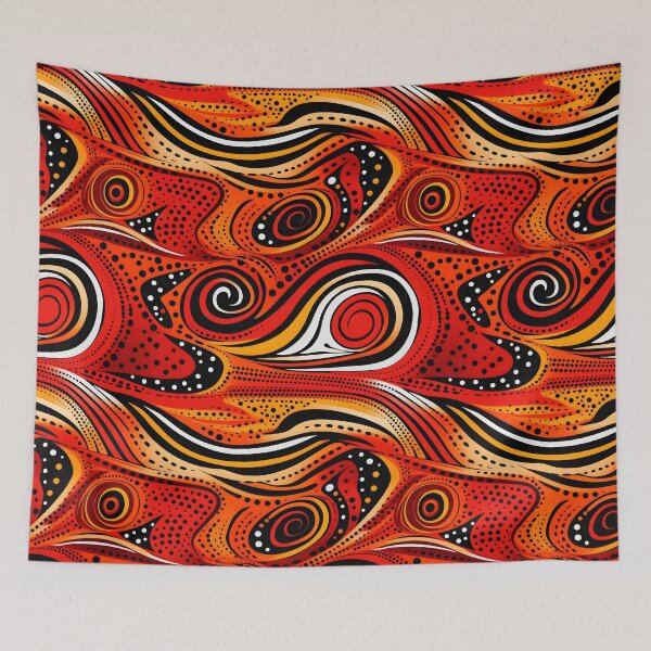 Item preview, Aboriginal art with red designed and sold by FK-UK.
