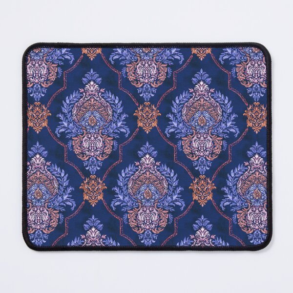 Item preview, Damask modern blue designed and sold by Alessandro Remo Mazzoni Remotextiles.