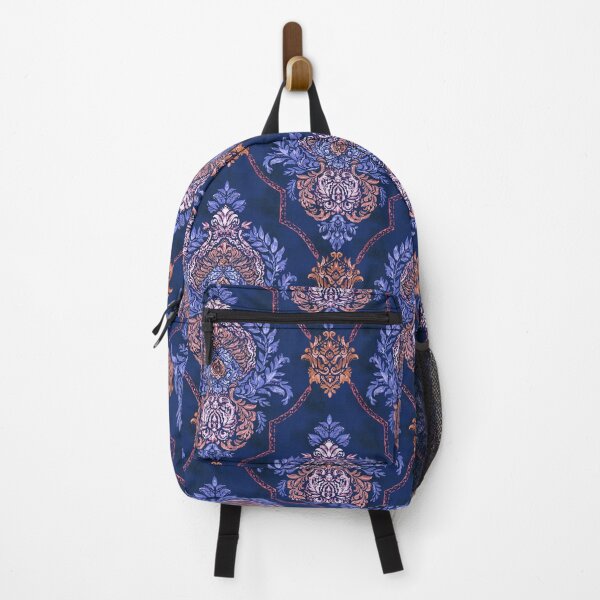 Item preview, Damask modern blue designed and sold by Alessandro Remo Mazzoni Remotextiles.