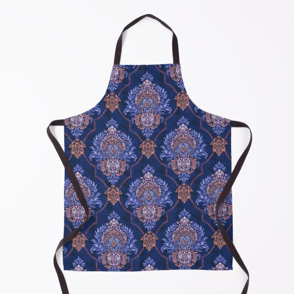 Item preview, Damask modern blue designed and sold by Alessandro Remo Mazzoni Remotextiles.
