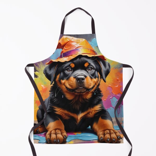 Item preview, Rottweiler Puppy Portrait With a Halloween Hat designed and sold by Wolfheartart.
