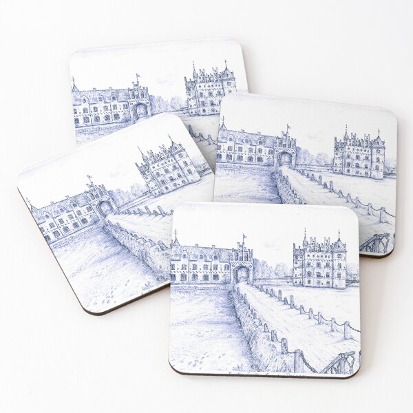 Item preview, Egeskov Castle Drawing, Denmark, Blue Hue - A Fairytale Escape to Danish Grandeur designed and sold by studioSharonKay.