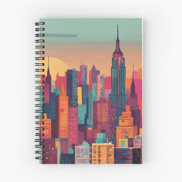 Item preview, Urban Dreamscape: Vibrant Flat-Style New York Skyline: A Burst of Color and Energy! designed and sold by S32Landscapes.