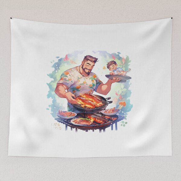 Item preview, Fathers Day Grillmaster Dads BBQ Grill Master Barbecue Cooking Outdoor Dad Season Time King designed and sold by MartynGrey.
