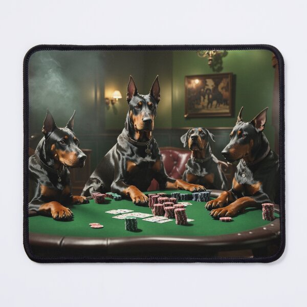 Item preview, Doberman Dogs Playing Poker designed and sold by lifeoverwife.