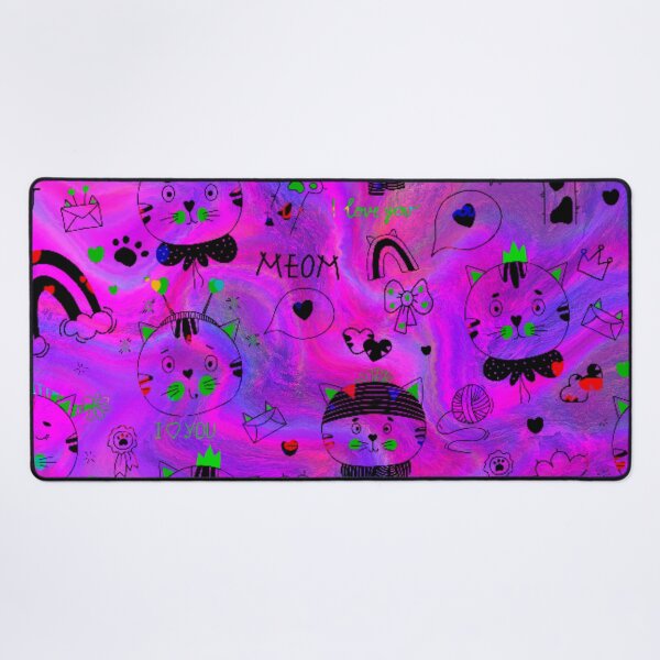 Item preview, psihedelic cats design designed and sold by ArtAngiTresors.