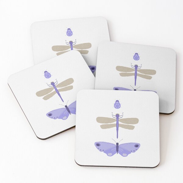 Item preview, Dragonfly Butterfly Ladybug - periwinkle designed and sold by Shelley Winters.