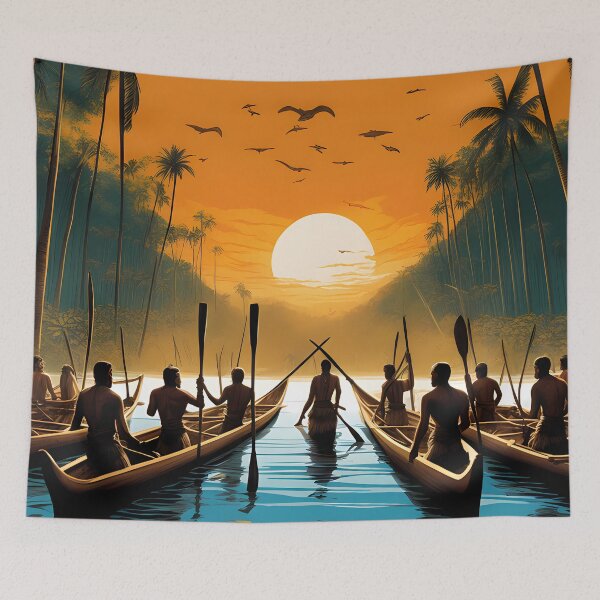 Item preview, Indigenous Warriors in Canoes designed and sold by Vibranta Studio.