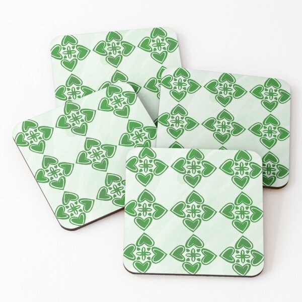 Item preview, Green Hearts Pattern designed and sold by Victoria Rose.