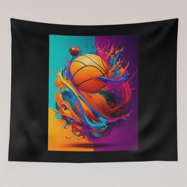 Item preview, Vibrant and Artistic Basketball Design  Colorful Sports Inspiration 2 Poster	 designed and sold by talenamarilena.